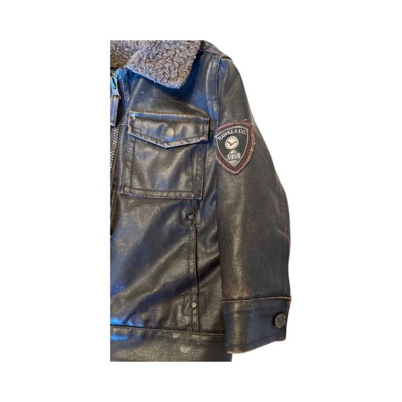Hawke & Co. Faux Leather Bomber Jacket Size 3T - Picture 9 of 14